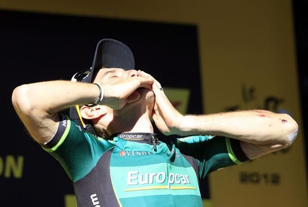 Pierre Rolland (Europcar) on the podium