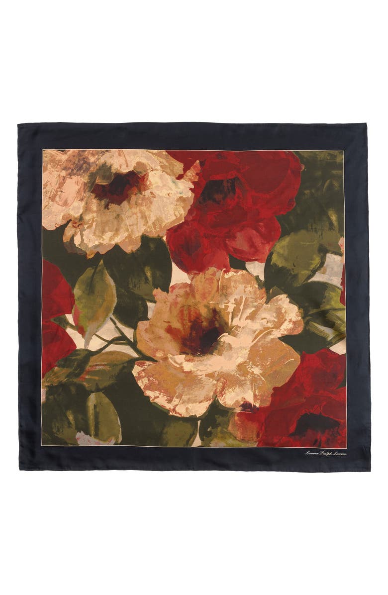 Fall Roses Square Silk Scarf