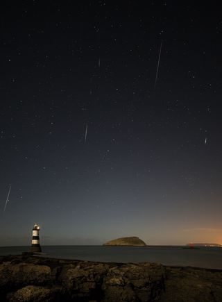 Stack of 2013 Geminid Meteors Over Anglesey, North Wales, UK.