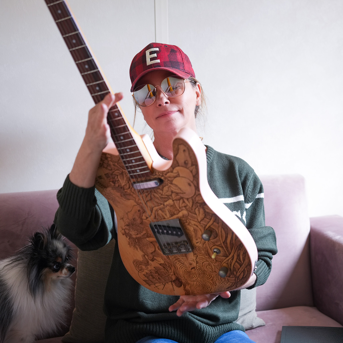 Shania Twain with her bespoke guitar