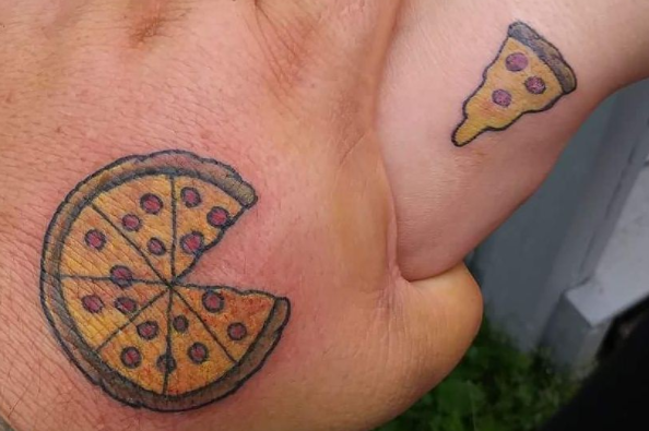 Pizza tattoos.