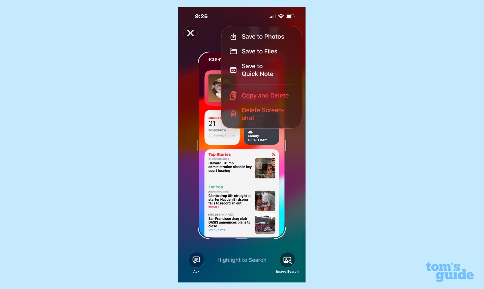 Screenshot in iOS 26 on an Apple Intelligence iPhone