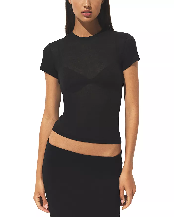 Skims, Sheer Cotton Crewneck Tee