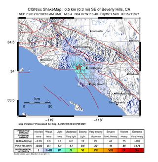 Beverly Hills Earthquake Shake Map