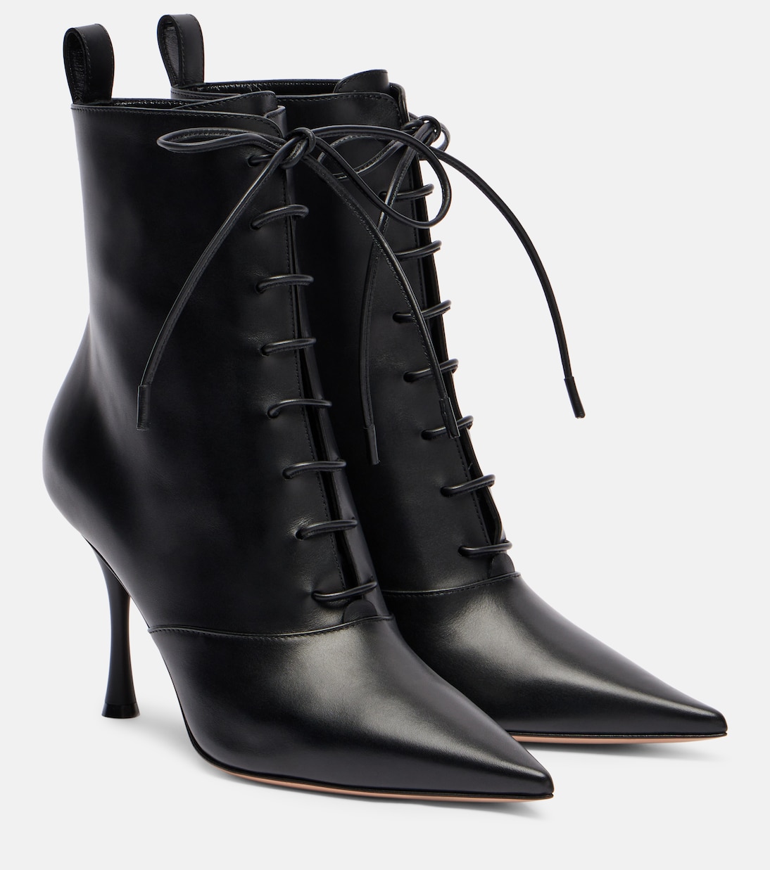 Leather Lace-Up Boots in Black - Gianvito Rossi