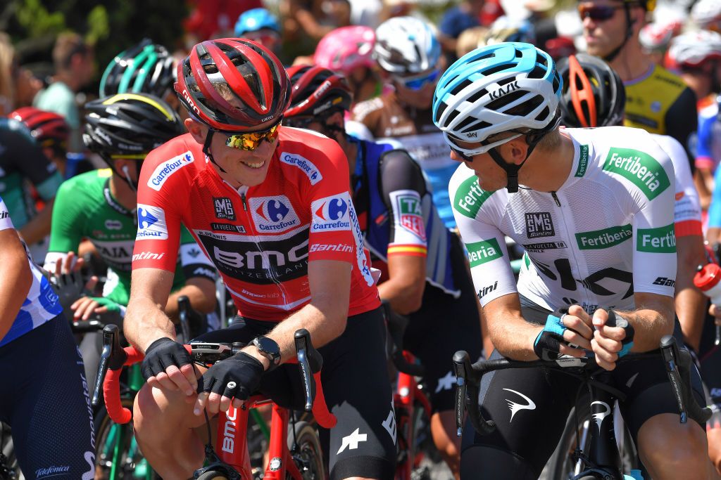 Rohan Dennis and Dylan van Baarle before the start