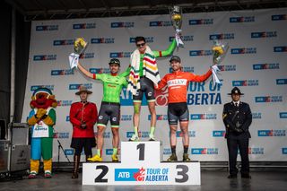 Alex Howes on the top step of the stage 3 podium