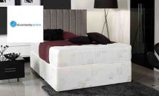 Divan Bed Centre logo placed over an image of a small double bed