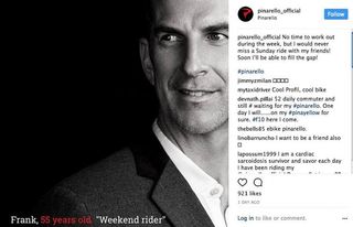 Pinarello's Nytro e-bike ad on Instagram
