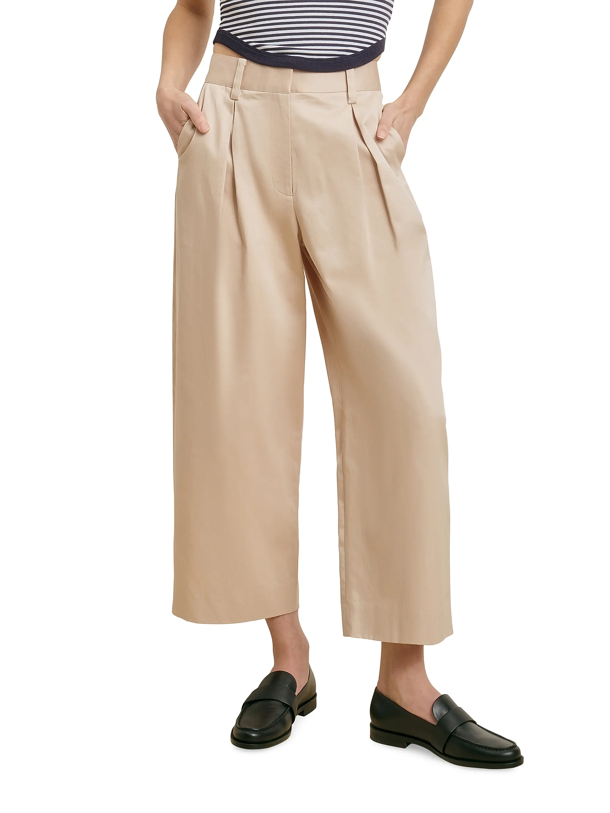 The London High-Rise Wide-Leg Crop Trousers