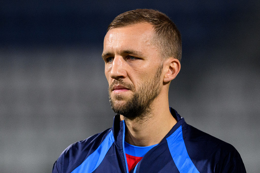 Czech Republic World Cup 2026 squad: Tomas Soucek is pictured prior to the FIFA World Cup 2026 European qualification Group L football match between Czech Republic and Gibraltar, in Olomouc on November 17, 2025. (Photo by Michal Cizek / AFP)