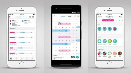 Screenshots of Fitbit&#039;s female health tracking in app