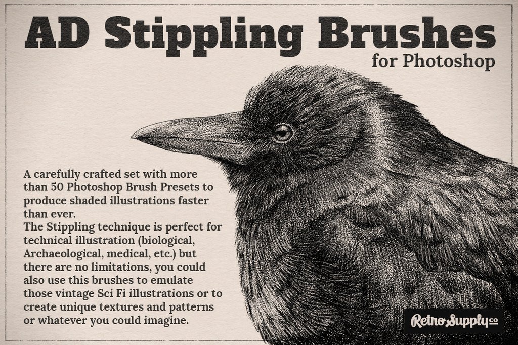 Quickly create authentic-looking shaded illustrations with this new set of stippling brushes