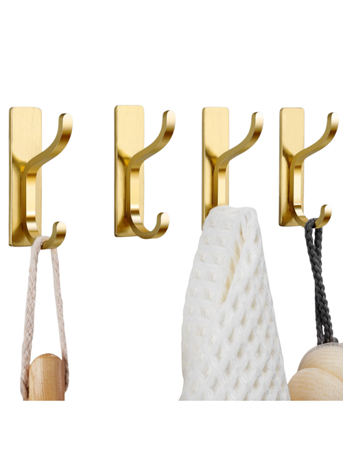 Adhesive Wall Coat Hooks, Set of 4