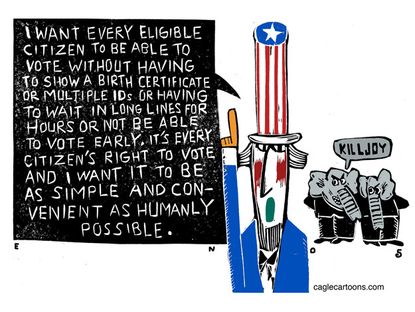 Political cartoon voting rights