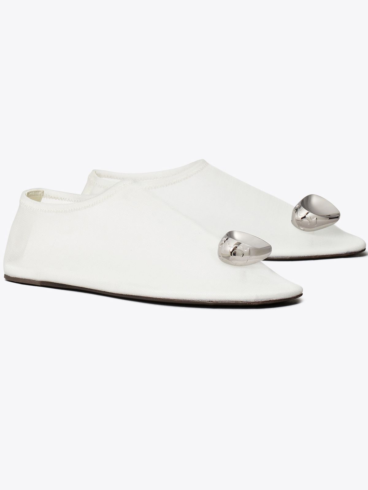 Patos Mesh Flat in White, Size 10