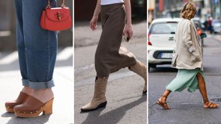 Three women wearing boho shoes