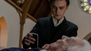 Jaeden Martell with Donald Sutherland in Mr. Harrigan's Phone