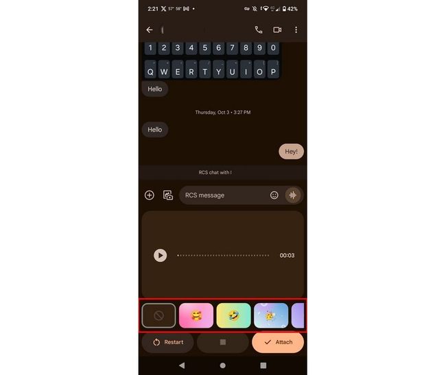 how to leave voice message on android