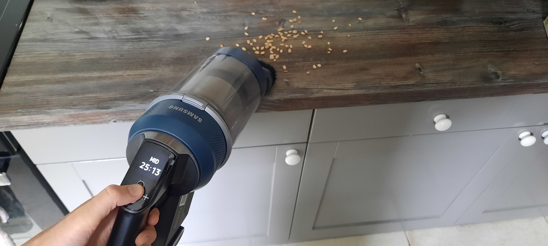 Using the brush attachment on the Samsung Bespoke Jet