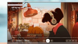 A TV showing the YouTube app