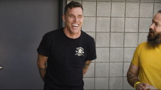 Steve-O sharing a laugh with Chris Pontius in Jackass Forever.