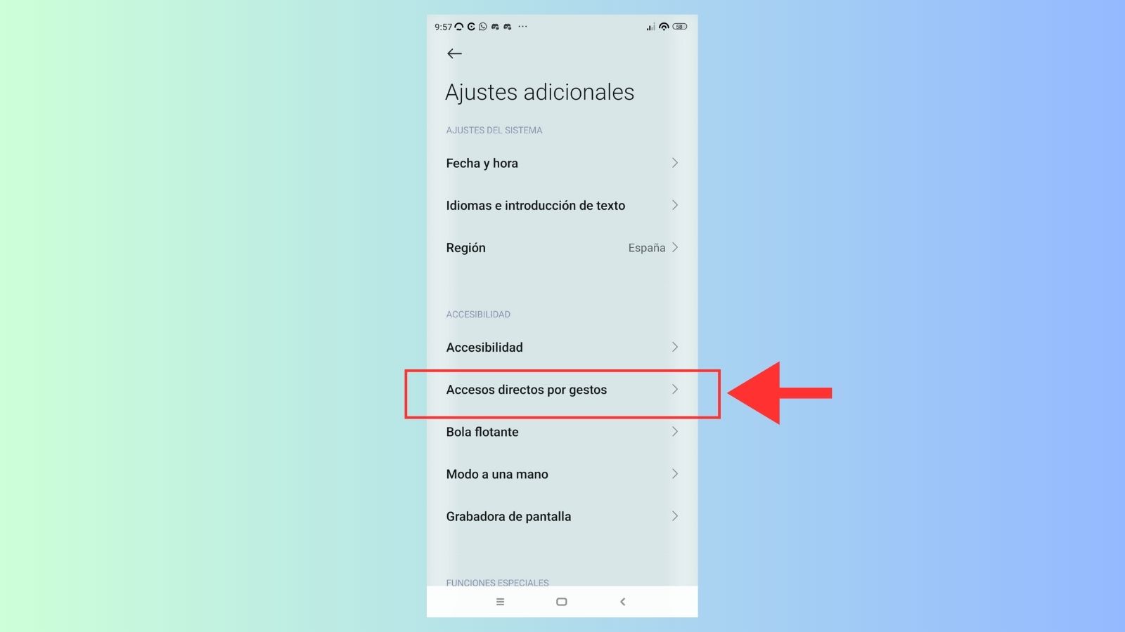 captura pantalla xiaomi accesos directos por gestos