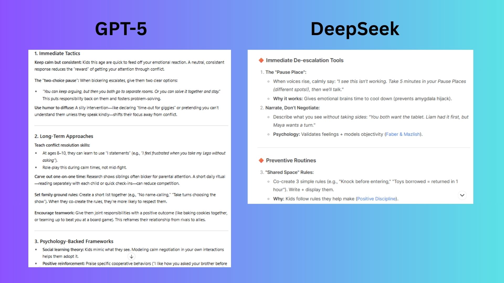 GPT-5 vs deepseek screenshot