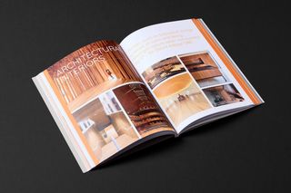 Book pages reading 'Architectural Interiors'