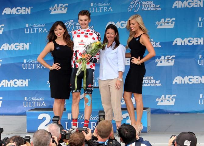 Carter Jones (Bissell) in the KoM leader's jersey