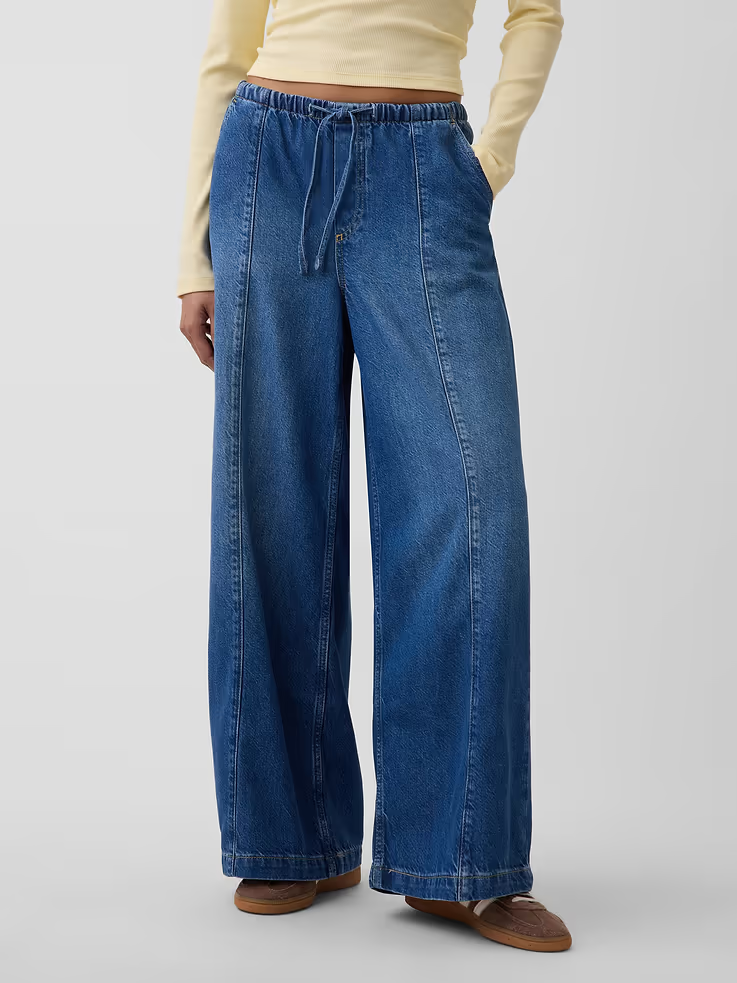 Gap, Mid Rise UltraSoft Easy Seamed Baggy Jeans
