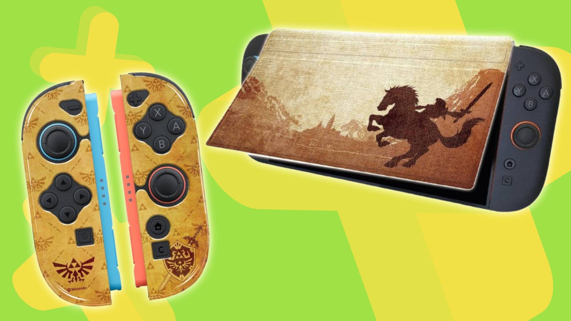 Image of the KeysFactory Legend of Zelda accessories on a green GamesRadar+ background.