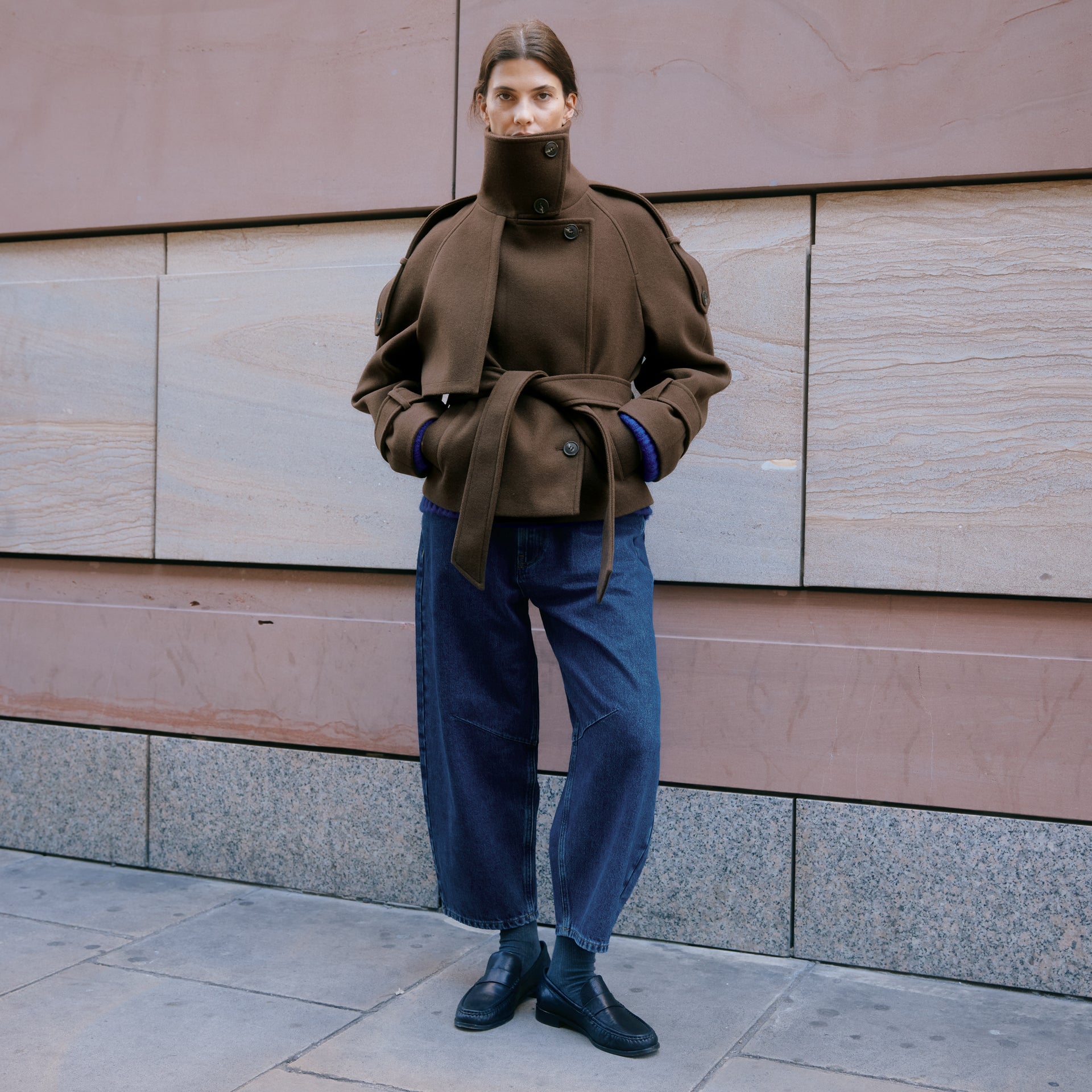 Short Funnel Neck Jacket - 8