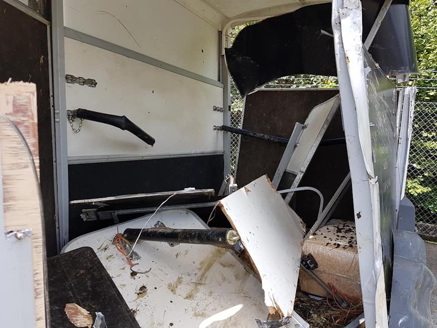 Karen Frost inside trailer