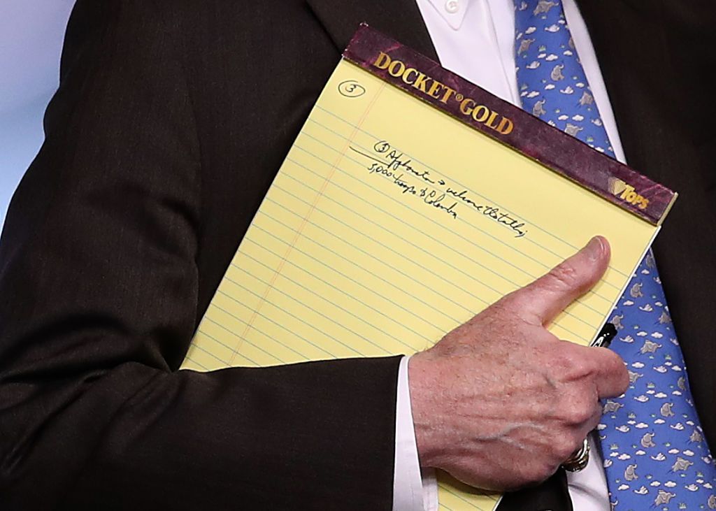 National Security Adviser John Bolton&amp;#039;s notes on Venezuela