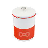 Le Creuset Pet Collection Treat Jar, $45.00 
Crafted from human-grade carbon steel, the jar has a generous 4 1/4 quart capacity that is paw-fect for storing kibble and tasty treats.