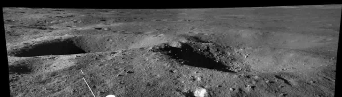 Craters nearby the Yutu 2 rover during lunar day 26.
