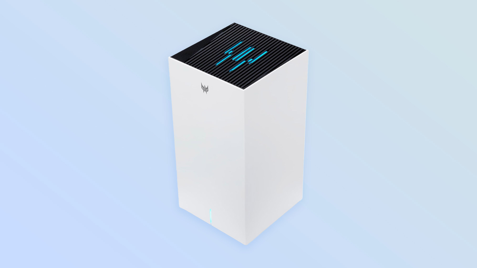 A product render of the Acer Predator Connect T7 Wi-Fi 7 gaming mesh router.