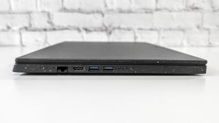 A photograph of the Acer TravelMate Vero's left-hand ports