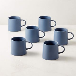 CB2 blue coffee mugs