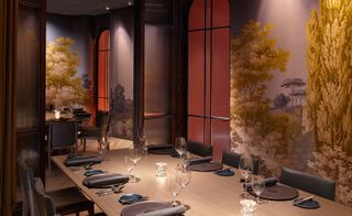 The dining room at Arbor Hong Kong designed by Yabu Pushelberg