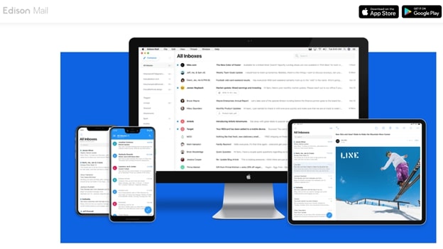 Edison Mail's app homepage