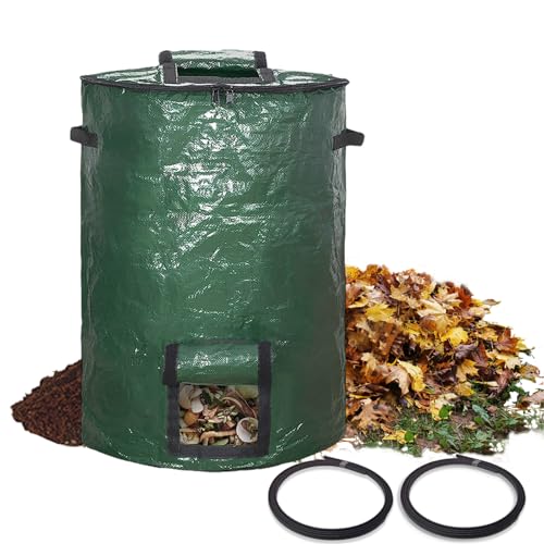 Large Compost Bin Bags,garden Compost Bin Bags 80 Gallon(300l) Outdoor Collapsible Garden Yard Garbage Cans Fallen Leaf Bag (green 1pc)