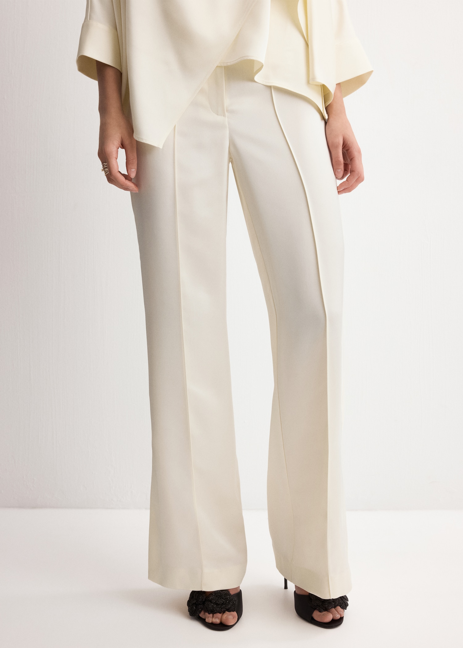 Straight Mid-Rise Trousers - Women | Mango United Kingdom