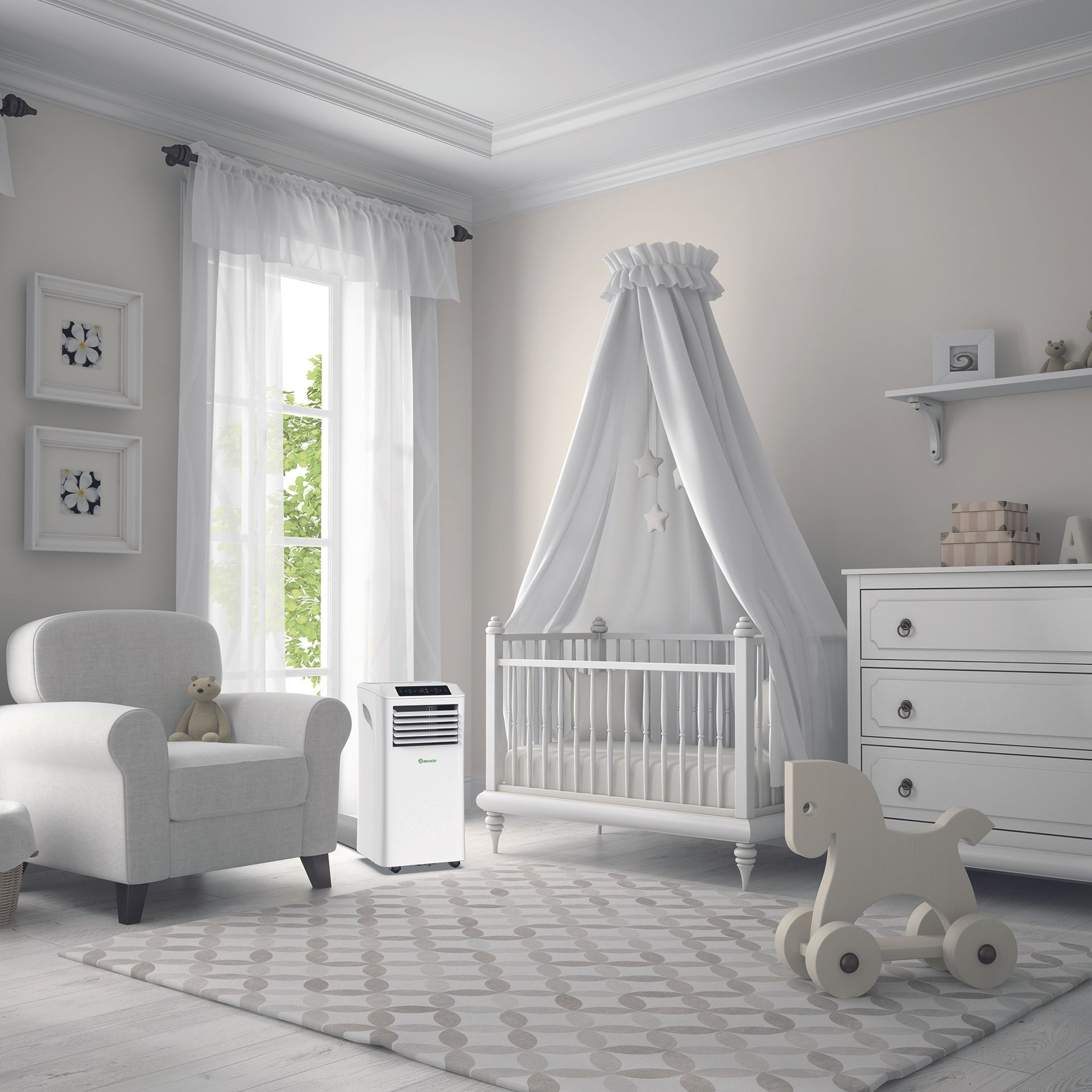 AC Meaco di kamar bayi.