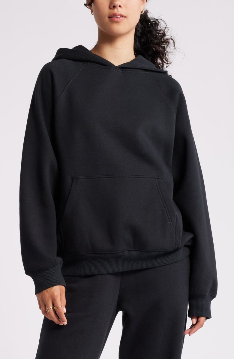 Fleece Detail Oversize Raglan Hoodie