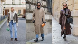 A composite of street style influencers wearing the best winter boots