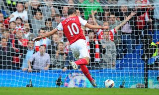 Robin van Persie scored a hat-trick as Arsenal won 5-3 at Chelsea in the 2011/12 Premier League campaign.