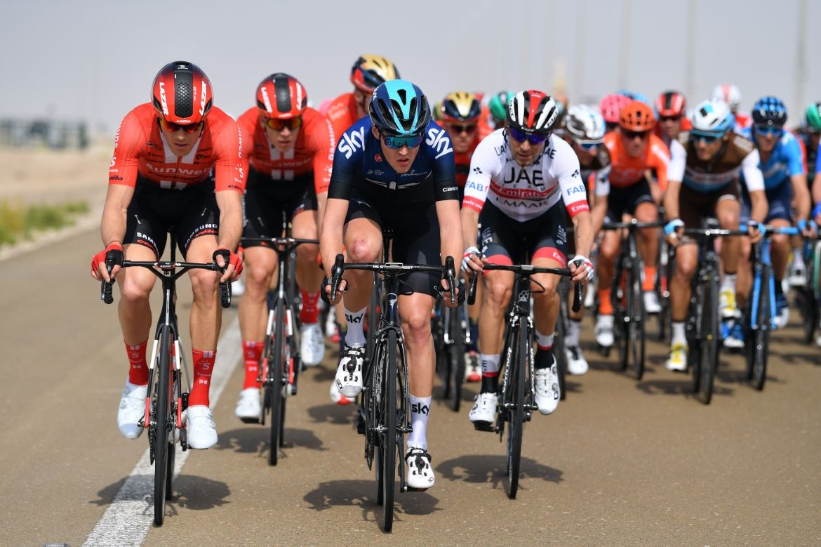 The race came back together with around 50km to go