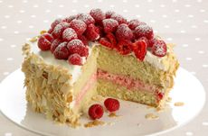 Woman's Weekly almond and raspberry sponge cake